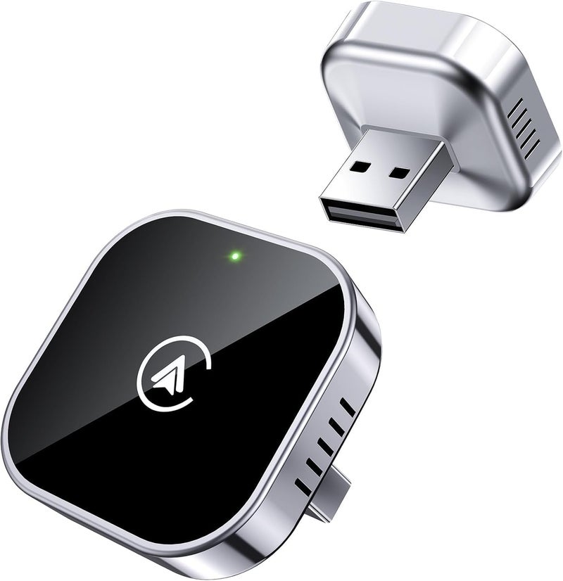 Teeran 2 in 1 Wireless CarPlay and Android Auto Adapter, Easy Setup Plug and Play, Fast Seamless Use Supports 1000+ Car's with Built-in Wired Car Play/Android Auto, Compact Sleek Design Car Adapter - Image 1